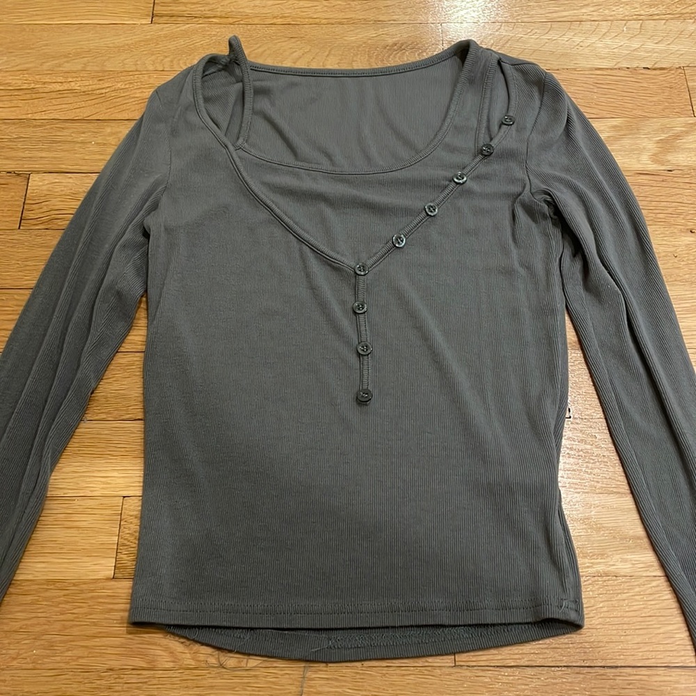 green layered long sleeve